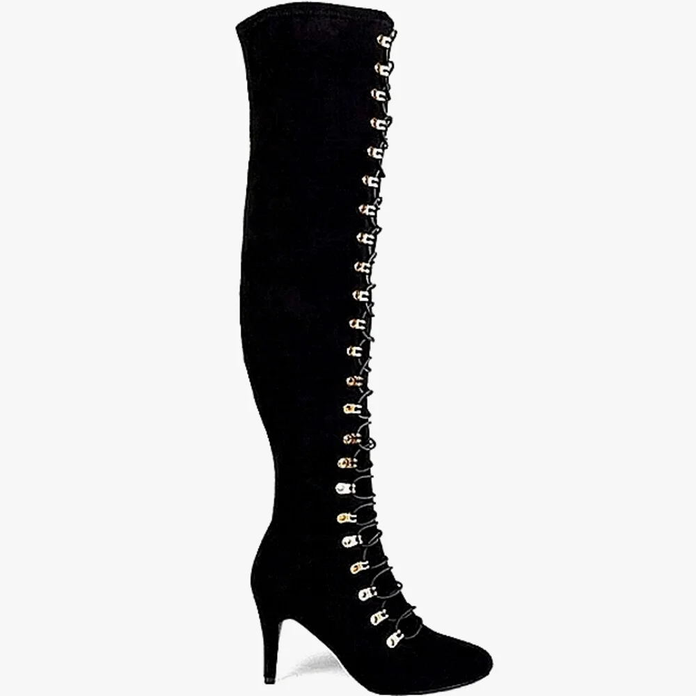 New w/o Box Journee Collection Trill Faux Suede Over The Knee Stiletto Boots 5.5